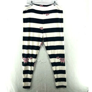 LuLaRoe Leggings Women's Sz TC2 White Black Stripe Zombie Halloween High Waist